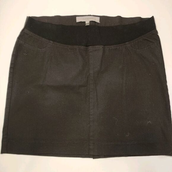 Slacks & Co Maternity Stretch Denim Mini Skirt Womens 12 Black - Picture 1 of 2